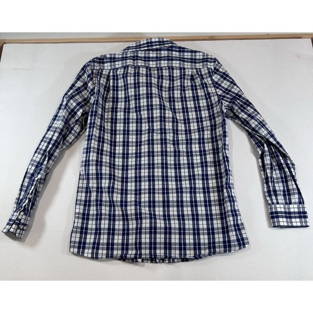 Tommy Hilfiger Mens M Blue Plaid Slim Fit Button Up Shirt 15.5 32/33 - Picture 7 of 7